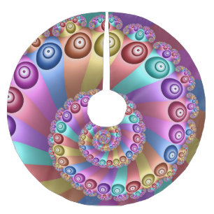 Jupon De Sapin En Polyester Brossé Belles couleurs arc-en-ciel Art fractal Abstrait