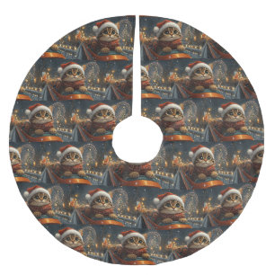 Jupon De Sapin En Polyester Brossé Bengale Roller Dessous de verre Noël