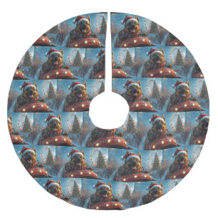 Jupon De Sapin En Polyester Brossé Berger belge Roller Dessous de verre Noël