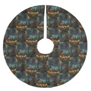 Jupon De Sapin En Polyester Brossé Bernedoodle Noël Festival Voyage