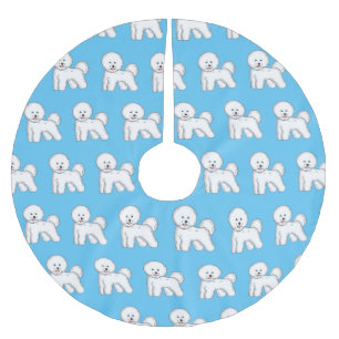 Jupon De Sapin En Polyester Brossé Bichon frise dog dessin animé