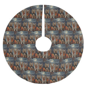 Jupon De Sapin En Polyester Brossé Biewer Terrier Halloween Éffrayant