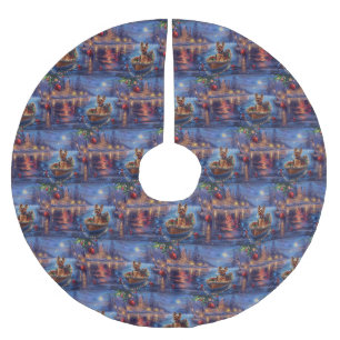 Jupon De Sapin En Polyester Brossé Biewer Terrier Noël Festive Voyage