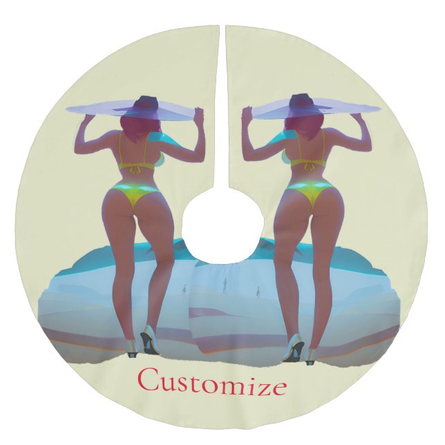 Jupon De Sapin En Polyester Brossé Bikini Booty Beach Girl Thunder_Cove (Devant)