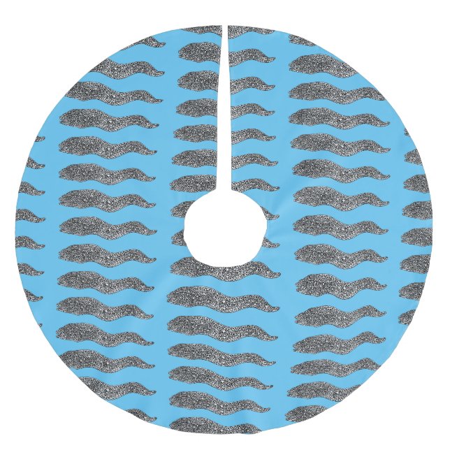Jupon De Sapin En Polyester Brossé Black spotted moray eel cartoon (Devant)