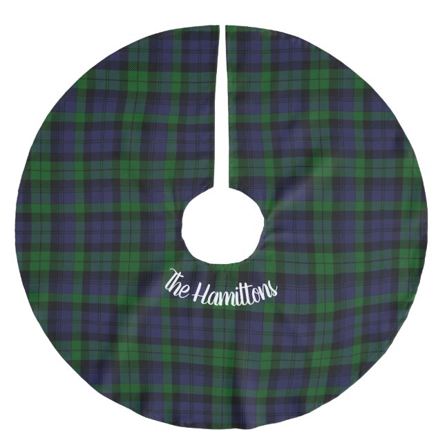 Jupon De Sapin En Polyester Brossé Black Watch Tartan Plaid Christmas personnalisable (Devant)