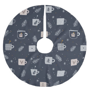 Jupon De Sapin En Polyester Brossé Bleu blanc Hygee tasses à thé café tasses à café f