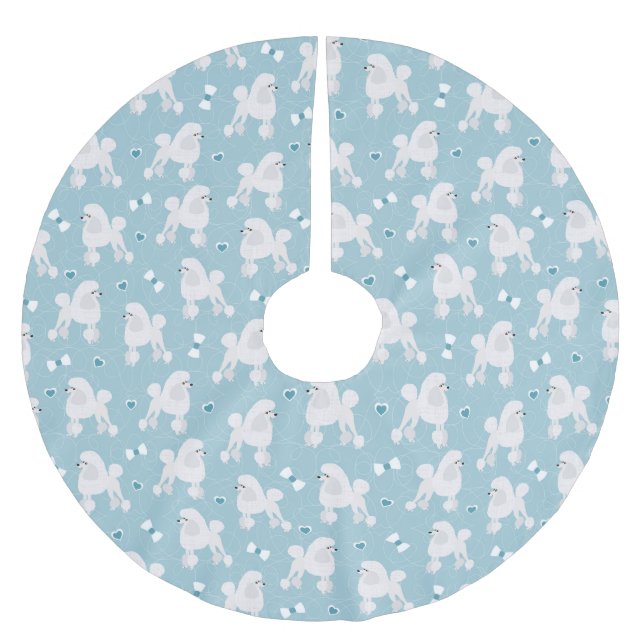 Jupon De Sapin En Polyester Brossé Bleu des Motifs de canicules et de vaches blanches (Devant)