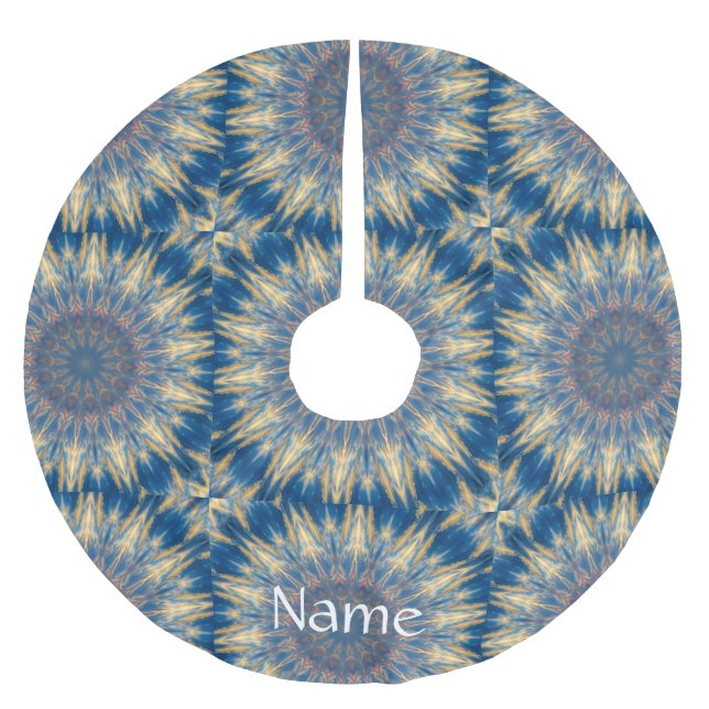 Jupon De Sapin En Polyester Brossé Blue Chakra Kaleidoscope Thunder_Cove (Devant)