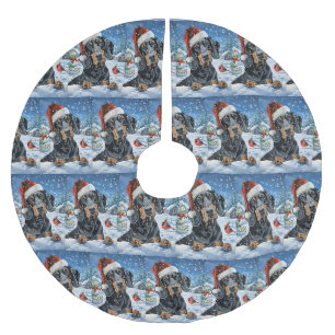 Jupon De Sapin En Polyester Brossé Bluetick Coonhound chien merveilleux Noël d'hiver