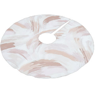 Jupon De Sapin En Polyester Brossé Blush Cream White Noël Abstrait