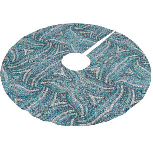 Jupon De Sapin En Polyester Brossé bohème chic gris argenté bleu turquoise