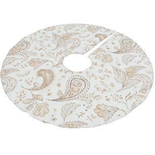 Jupon De Sapin En Polyester Brossé Bohemiam Boho Crème Blanc Noël