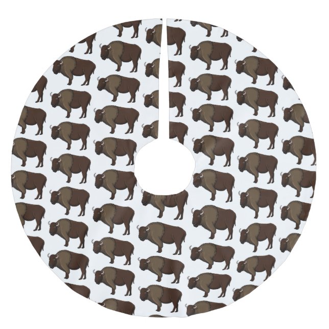 Jupon De Sapin En Polyester Brossé Bonne illustration de bison américain (Devant)