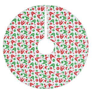 Jupon De Sapin En Polyester Brossé Boomerangs de Noël rétro
