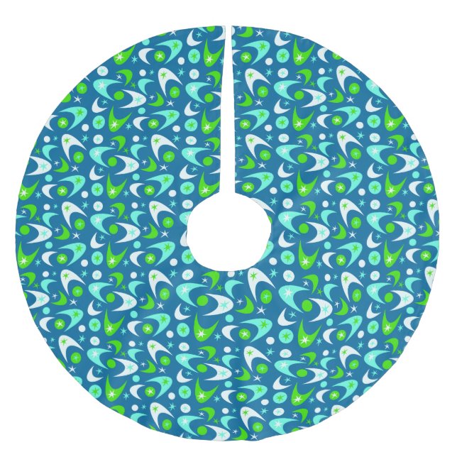 Jupon De Sapin En Polyester Brossé Boomerangs rétro (Devant)