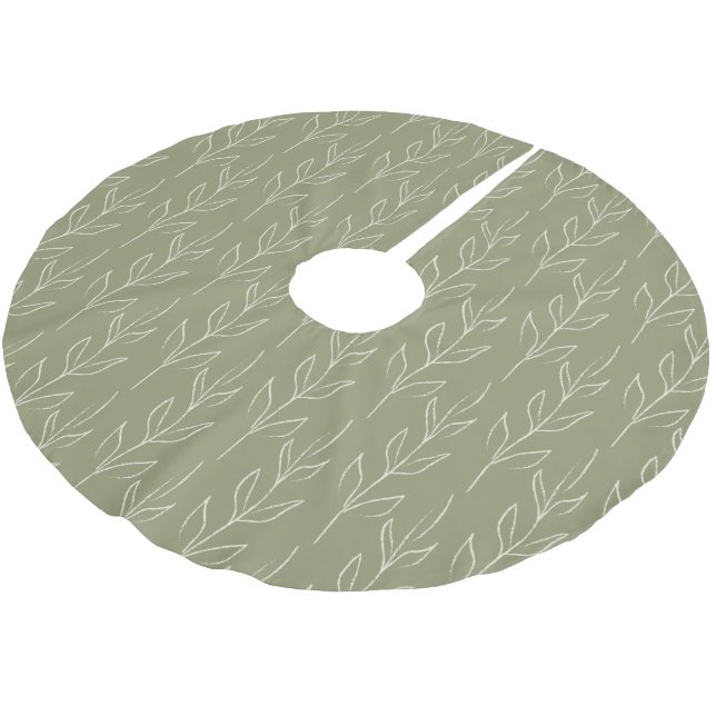 Jupon De Sapin En Polyester Brossé Botanique rustique élégant en Sage Green  (Angle)
