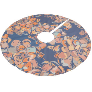 Jupon De Sapin En Polyester Brossé Botaniques d'automne en Terre Neutres et Marine