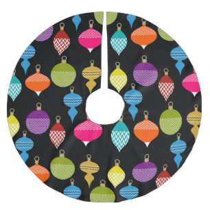 Jupon De Sapin En Polyester Brossé Boule décorative de Noël rétro