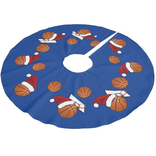Jupon De Sapin En Polyester Brossé Boules de Noël (Angle)