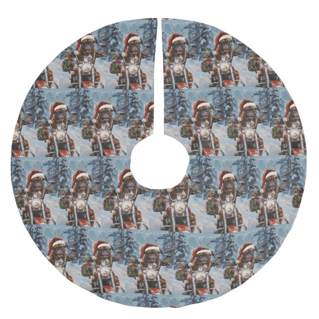 Jupon De Sapin En Polyester Brossé Boxer Chien équitation Moto Noël (Devant)