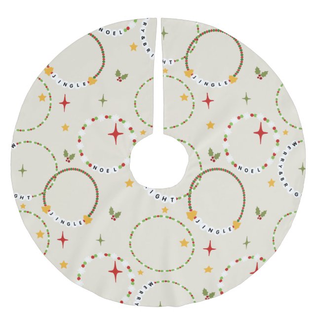 Jupon De Sapin En Polyester Brossé Bracelets d'amitié Noël (Devant)