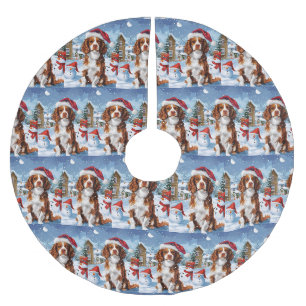 Jupon De Sapin En Polyester Brossé Brittany Spaniel Chien Merveilleux Noël Hiver