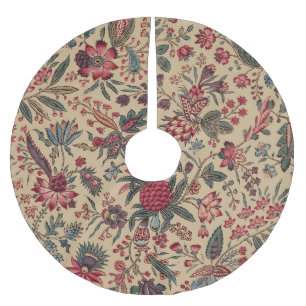 Jupon De Sapin En Polyester Brossé Broderie Florale Ancienne de Décoration d'Ameublem