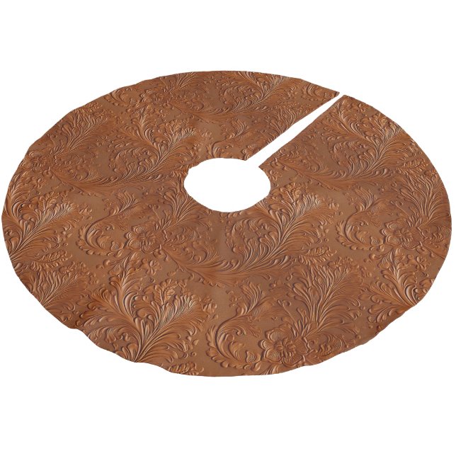 Jupon De Sapin En Polyester Brossé Brown Tan Leaf Bohemian Southwest Cowgirl (Angle)