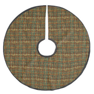 Jupon De Sapin En Polyester Brossé Brûlure rousse rustique tissée avec vert