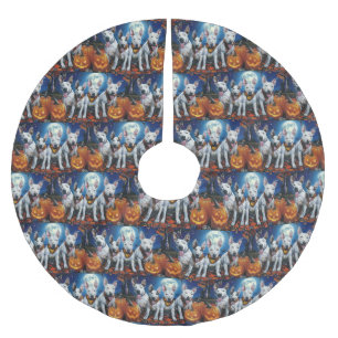 Jupon De Sapin En Polyester Brossé Bull Terrier Halloween Éffrayant