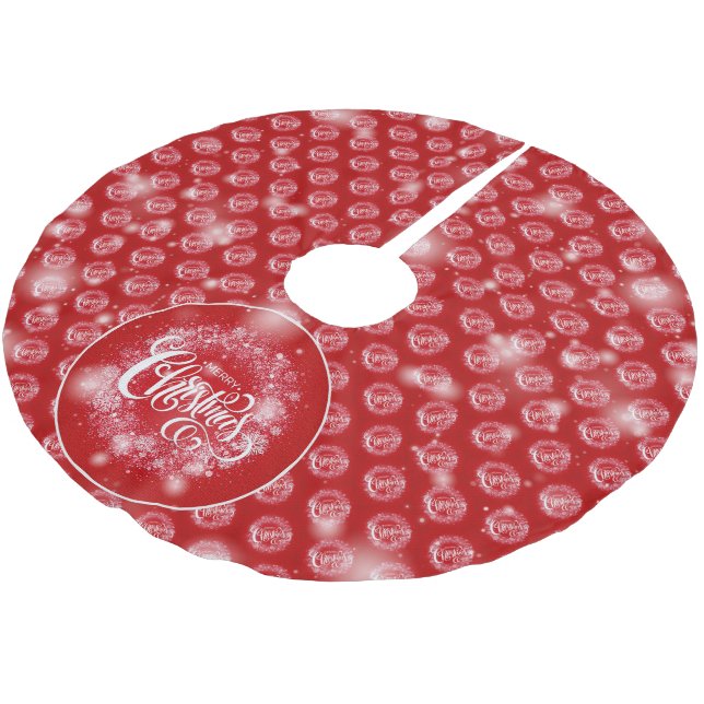 Jupon De Sapin En Polyester Brossé Cadeau élégant de Noël (Angle)