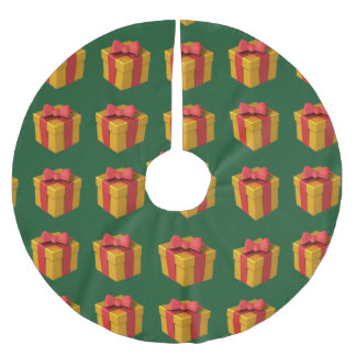 Jupon De Sapin En Polyester Brossé Cadeaux