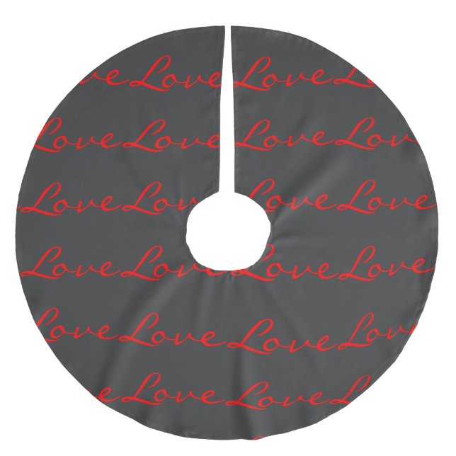Jupon De Sapin En Polyester Brossé Calligraphie tendance gris rouge amour mariage (Devant)
