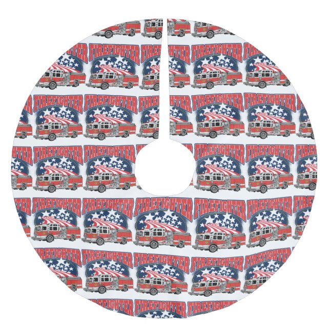 Jupon De Sapin En Polyester Brossé Camion de lutte contre l'incendie (Devant)