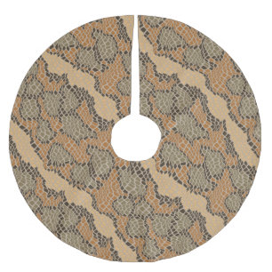 Jupon De Sapin En Polyester Brossé Camo de peau de serpent rustique Motif beige gris