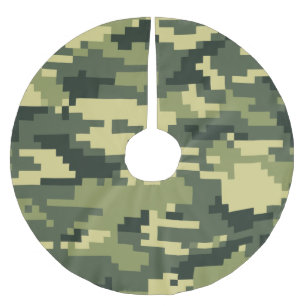 Jupon De Sapin En Polyester Brossé Camouflage numérique en bois à 8 bits / Camo