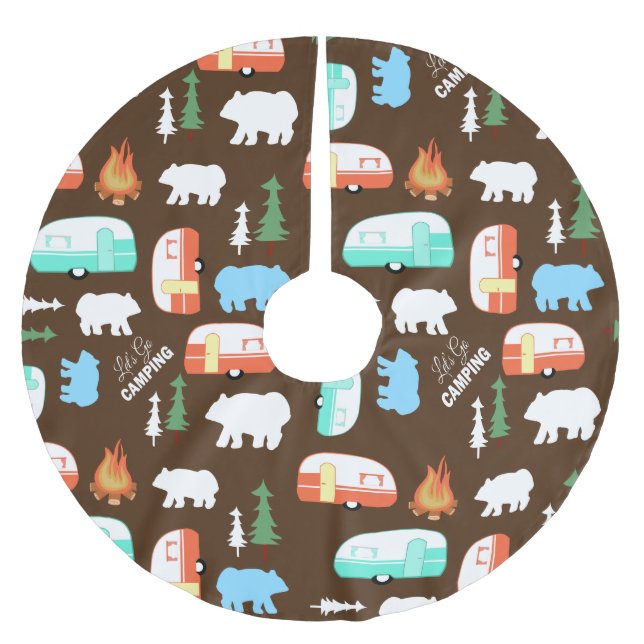 Jupon De Sapin En Polyester Brossé Camping Retro Camper RV Life - Brown (Devant)