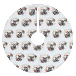 Jupon De Sapin En Polyester Brossé Cane Corso Christmas Wreath Festive Pup