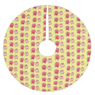 Jupon De Sapin En Polyester Brossé Caractères de dessins animés sur le pain et la con