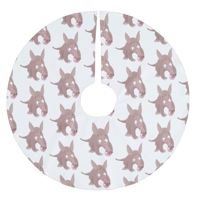Jupon De Sapin En Polyester Brossé Caricature amusante de Aardvark (Devant)