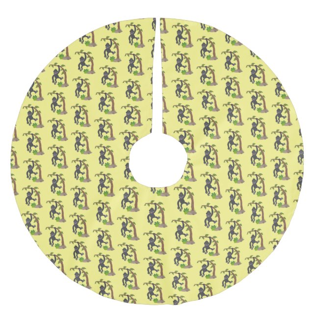 Jupon De Sapin En Polyester Brossé Caricature de bébé gorille joyeux (Devant)