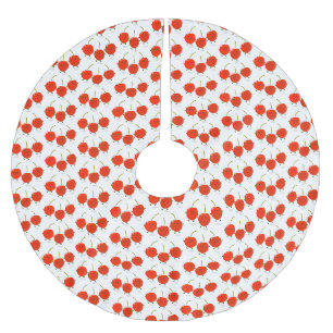 Jupon De Sapin En Polyester Brossé Caricature de cerises rouges à sauter mûr
