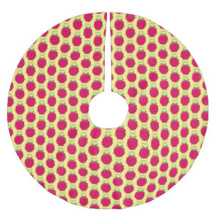 Jupon De Sapin En Polyester Brossé Caricature de framboise très heureuse