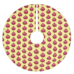 Jupon De Sapin En Polyester Brossé Caricature de fruits à la grenade joyeux