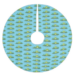 Jupon De Sapin En Polyester Brossé Caricature de grenouille vert mignon