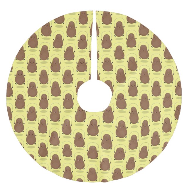 Jupon De Sapin En Polyester Brossé Caricature de la corde de saut de pomme de terre t (Devant)