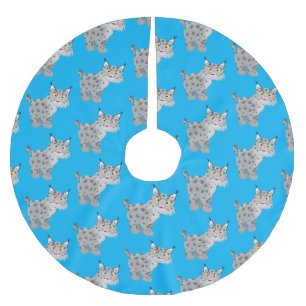 Jupon De Sapin En Polyester Brossé Caricature de lynx de lynx de lynx
