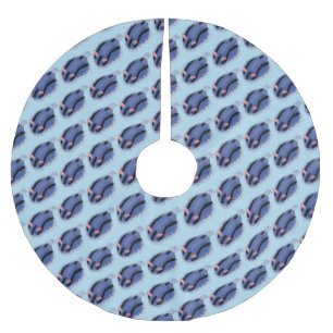 Jupon De Sapin En Polyester Brossé Caricature de nudibranche bleu mignon