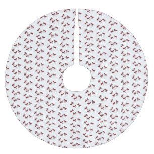 Jupon De Sapin En Polyester Brossé Caricature de patinage sur glace de Happy red four